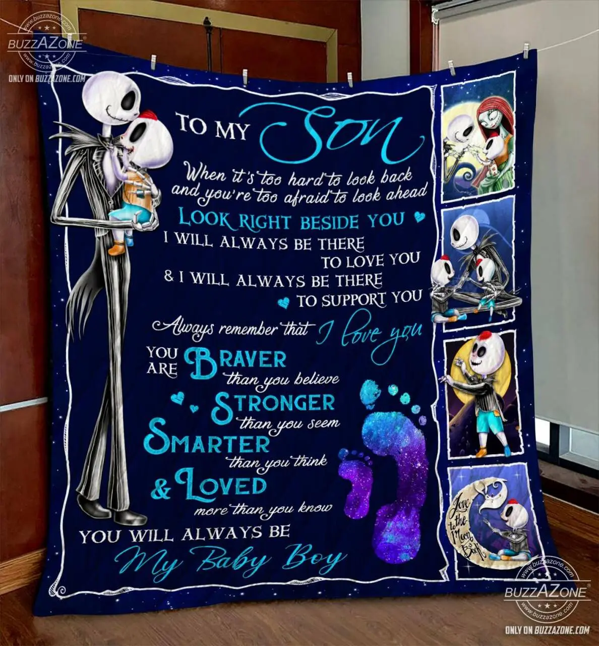 Nightmare Son Dad Beside You Love You Support You Quilt Gg and Home Decor