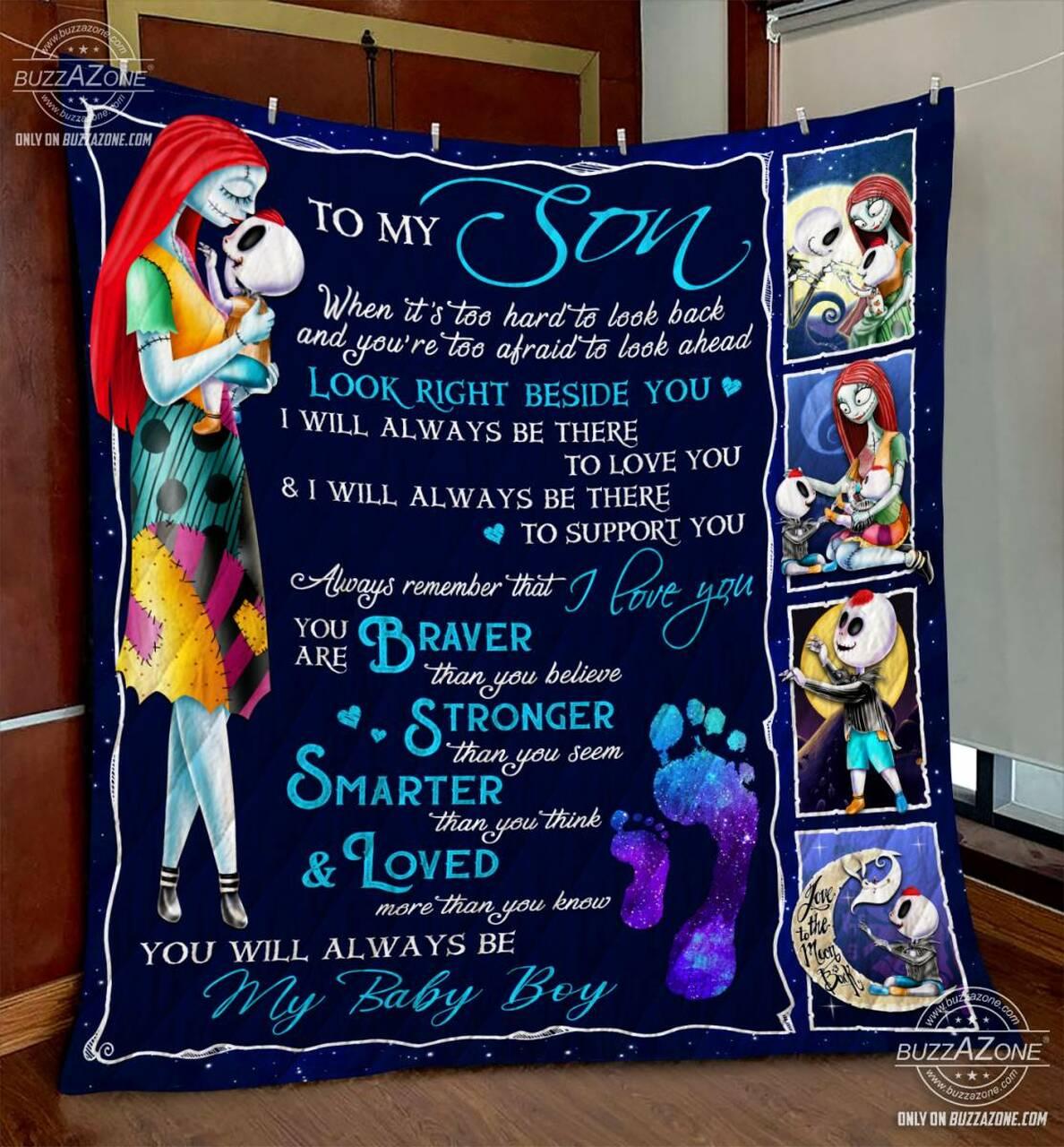 Nightmare Son Mom Beside You Love You Support You Quilt Gg and Home Decor
