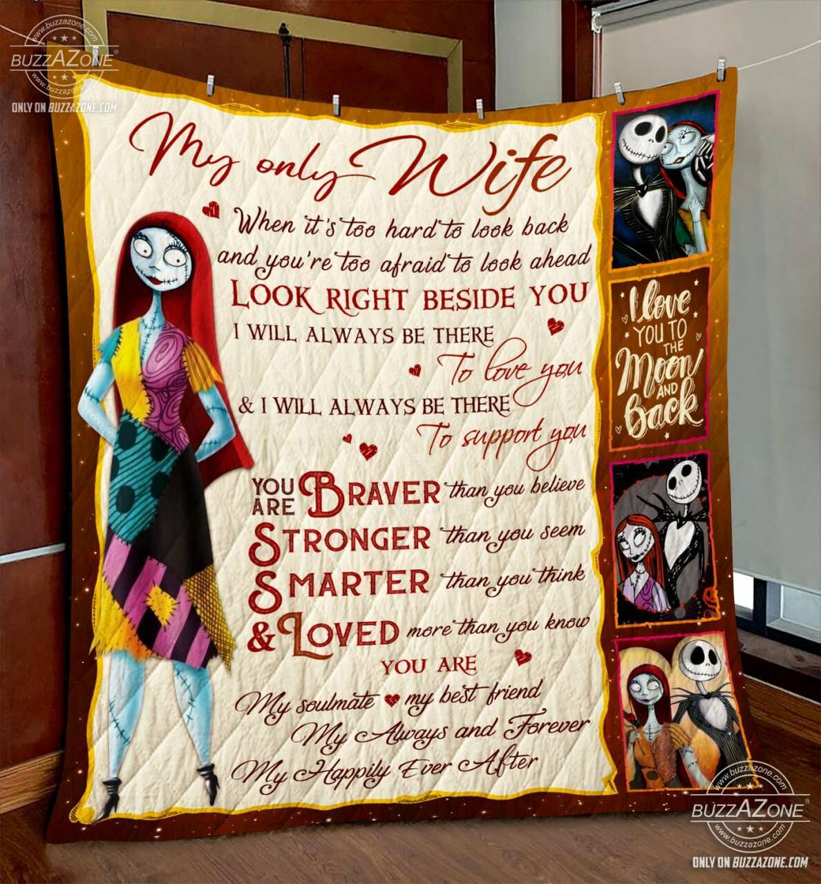 Nightmare Wife Beside You Love You Support You Quilt Gg and Home Decor