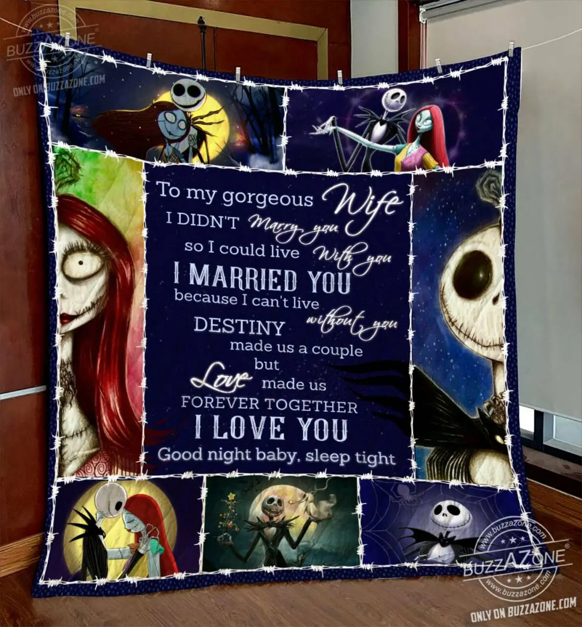 Nightmare Wife Love Made Us Forever Together Quilt Cc and Home Decor