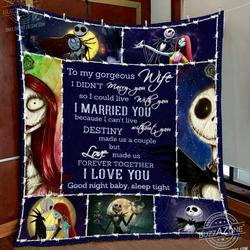 Nightmare Wife Love Made Us Forever Together Quilt Cc and Home Decor