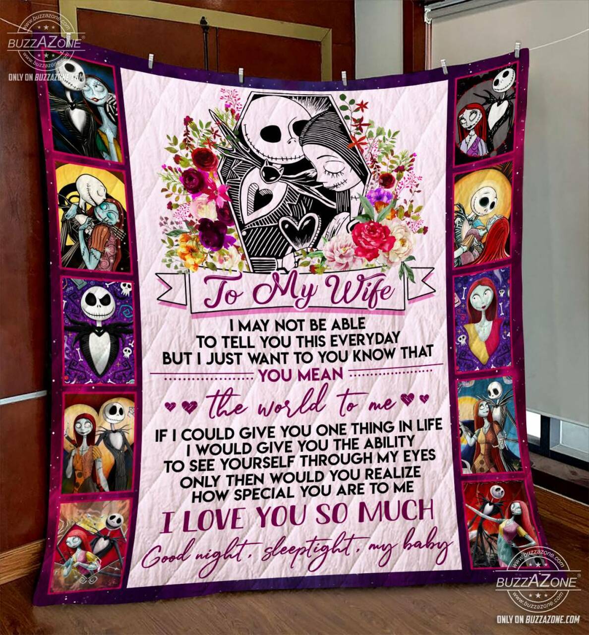Nightmare Wife You Mean The World Quilt Gg and Home Decor