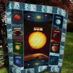 Nine Planets Of Solar System Quilt Blanket Great Customized Blanket Gifts For Birthday Christmas Thanksgiving and Home Decor