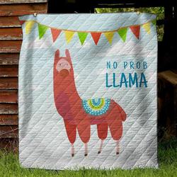 No Prob Llama NI1210100DT Quilt Blanket and Home Decor