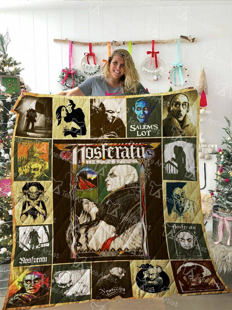 Nosferatu Quilt Blanket and Home Decor