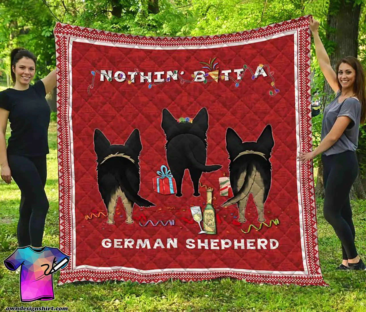 Nothin’ Butt A German Shepherd Christmas Quilt and Home Decor