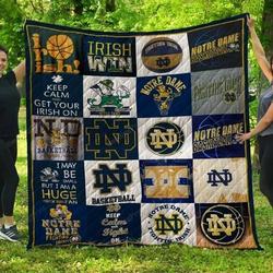 Notre Dame Fighting Irish Football Quilt Blanket and Home Decor