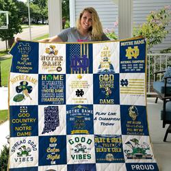 Notre Dame Fighting Irish Quilt Blanket 02 and Home Decor