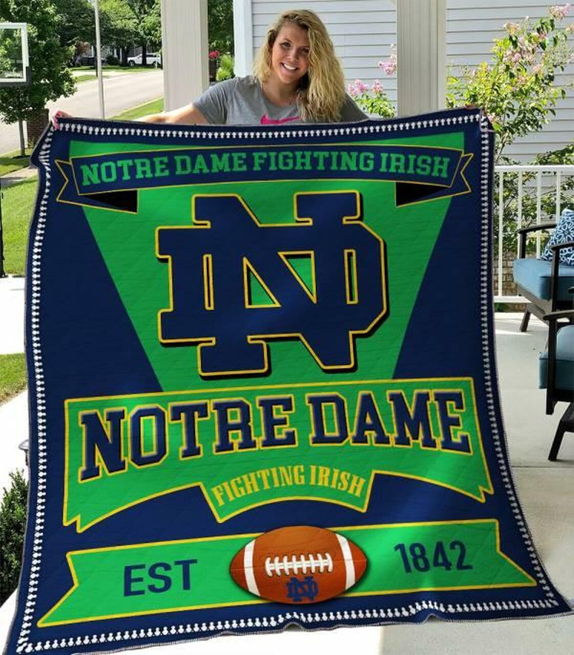 Notre Dame Fighting Irish Quilt Blanket B060643 Quilt and Home Decor