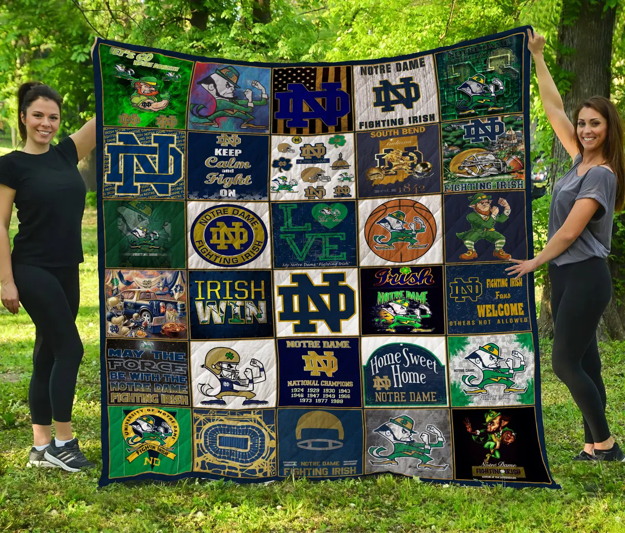 Notre Dame Fighting Irish Quilt Blanket and Home Decor