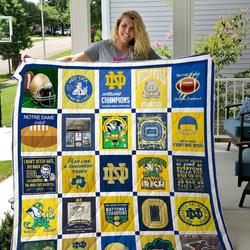 Notre Dame Fighting Irish Ver2 Quilt Blanket      and Home Decor
