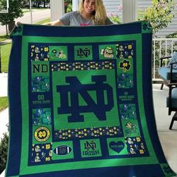 Notre Dame Fighting Irish Ver5 Blanket Th1507 Quilt and Home Decor