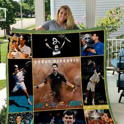 Novak Djokovic Quilt Blanket and Home Decor