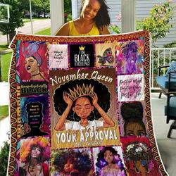 November Black Queen TH2309350CL Quilt Blanket and Home Decor