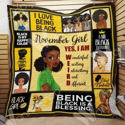 November Black Women Cl15100245Mdq Quilt Blanket and Home Decor