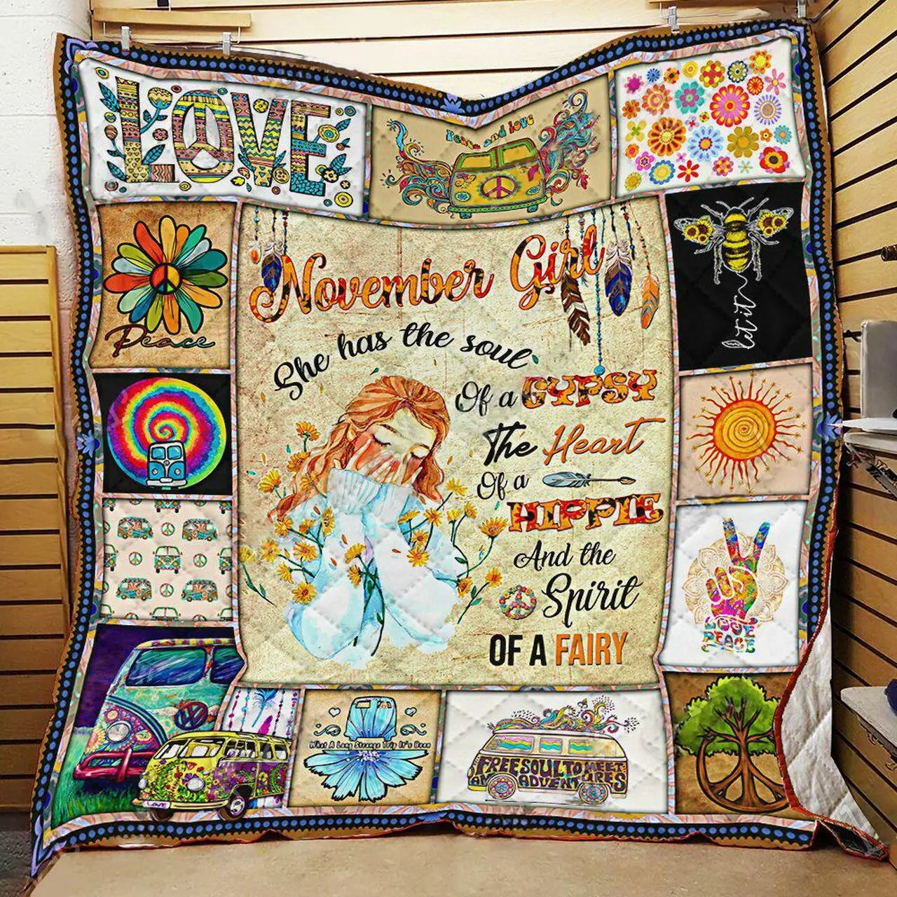 November Girl Hippie Quilt -Tt12Mk-0108 Quilt and Home Decor