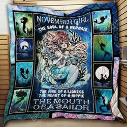 November Girl The Soul Of A Mermaid Cl18100527Mdq Quilt Blanket and Home Decor