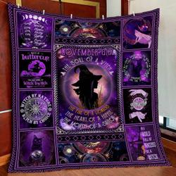 November Girl  The Soul Of A Witch Quilt Blanket Trn313V2 and Home Decor