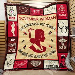 November Nurse Cl15100255Mdq Quilt Blanket and Home Decor
