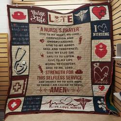 Nurse Give To My Heart Compassion And Understanding Quilt Blanket Great Customized Gifts For Birthday Christmas Thanksgiving Perfect Gifts For Nurse and Home Decor