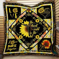 Nurse Life Sunflower Hur Quilt Bevrec and Home Decor