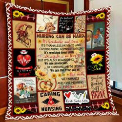 Nursing Is A Work Of Heart Quilt Blanket and Home Decor