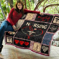 Nursing Its Work Of Heart Nurse Quilt Blanket Dhc020120195Td and Home Decor