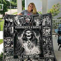 Oakland Raiders Halloween Quilt Blanket and Home Decor