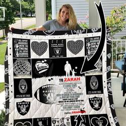 Oakland Raiders  Personalized Name Quilt Blanket      and Home Decor