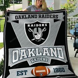 Oakland Raiders Quilt Blanket 04 and Home Decor