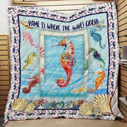 Ocean Seahorse Cl19100634Mdq Quilt Blanket and Home Decor