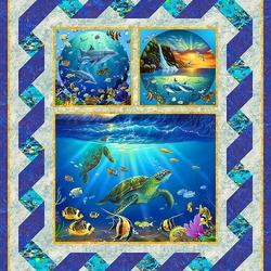 Ocean Turtle Whale Dolphin Cla2210344Q Quilt Blanket and Home Decor