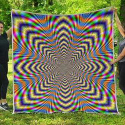 Octagonal Psychedelic Optical Illusion Cl17100403Mdq Quilt Blanket and Home Decor