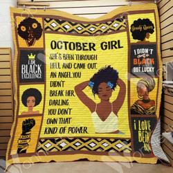 October Black Women Cl15100263Mdq Quilt Blanket and Home Decor