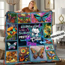 October Butterfly Personalized Quilt Blanket Hhh300543Tn and Home Decor