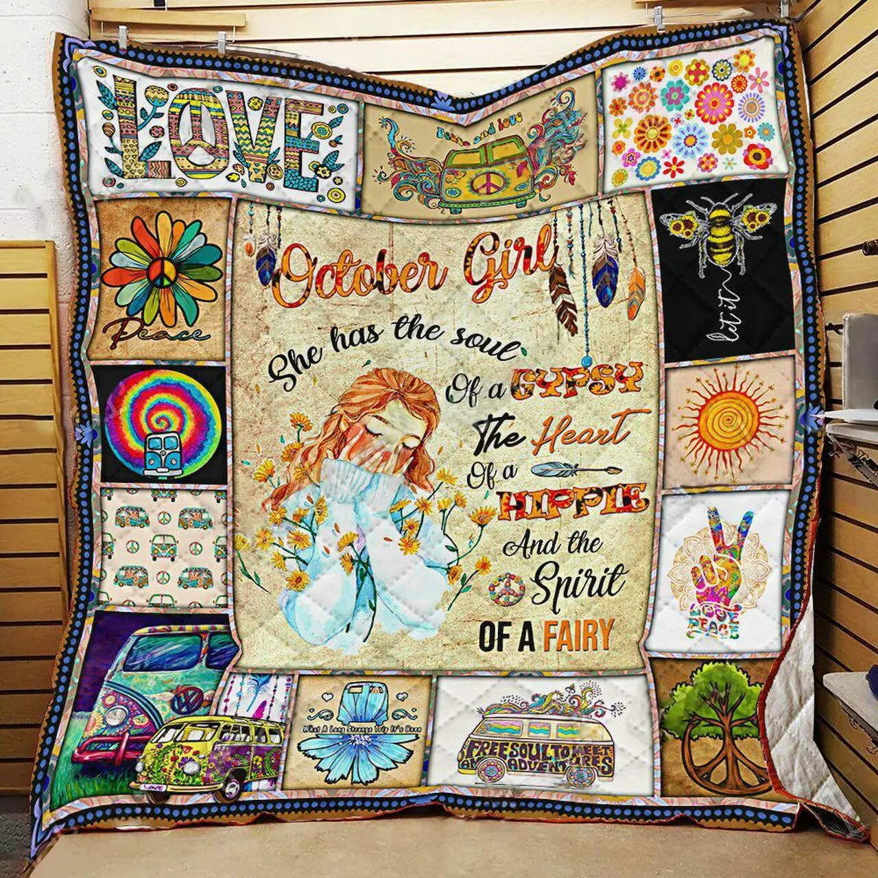 October Girl Hippie Quilt Tt13Mk-0108 Quilt and Home Decor