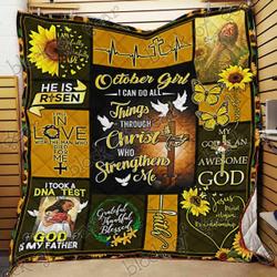 October Girl I Can Do All Things Cl18100544Mdq Quilt Blanket and Home Decor