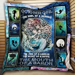 October Girl The Soul Of A Mermaid Cl18100548Mdq Quilt Blanket and Home Decor