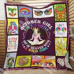 October Hippie Girl Cl15100265Mdq Quilt Blanket and Home Decor