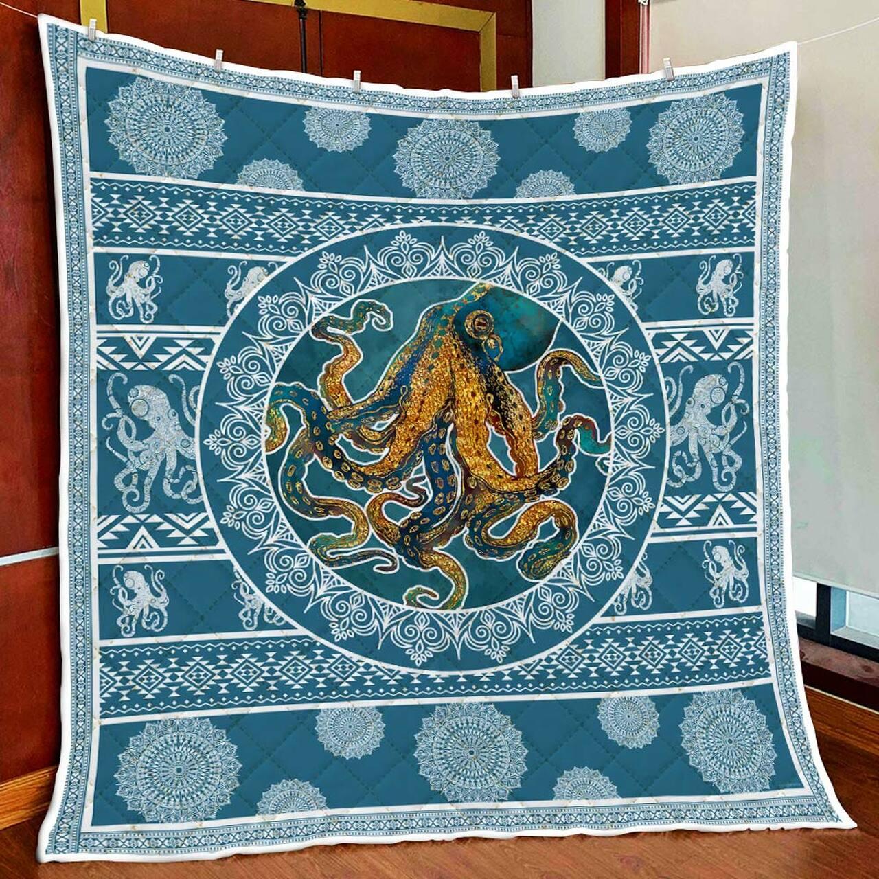 Octopus Hippie Quilt Blanket and Home Decor