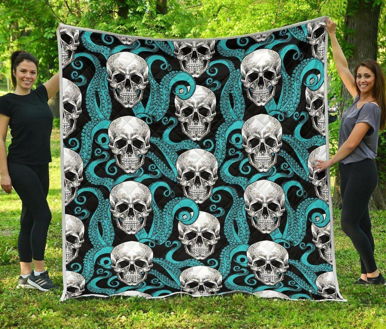 Octopus Tentacles Skull Cl17100404Mdq Quilt Blanket and Home Decor