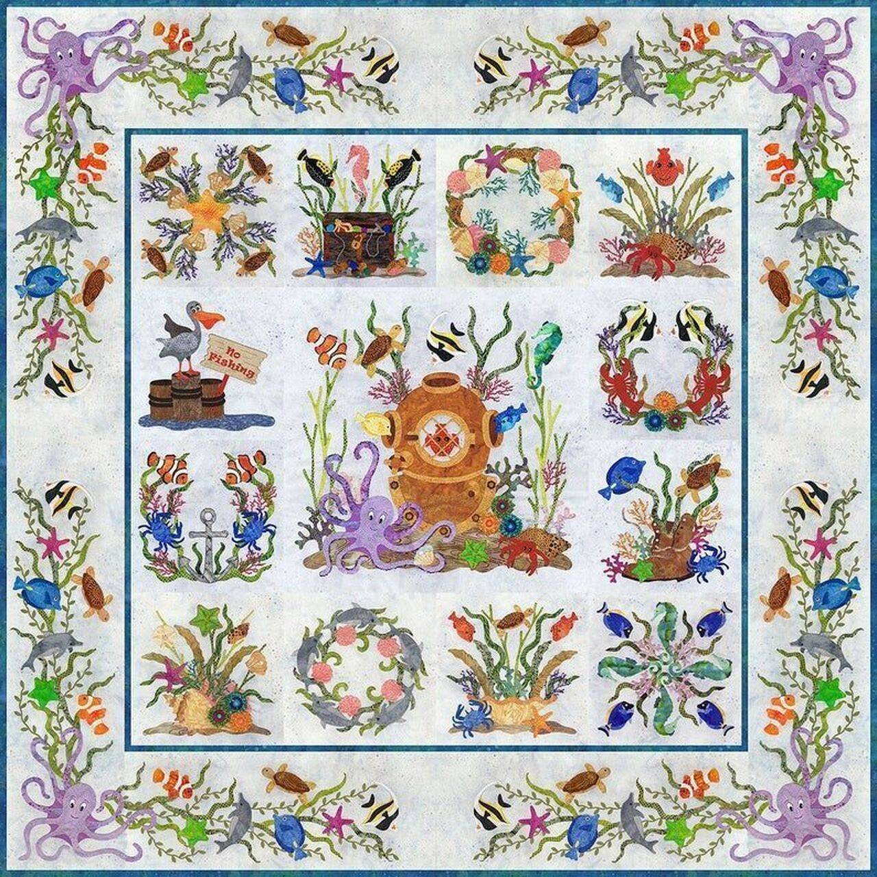 Octopuses Garden Block Of The Month Quilt Tdhsj and Home Decor
