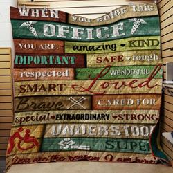 Office When You Enter Office Quilt Tdhsp and Home Decor