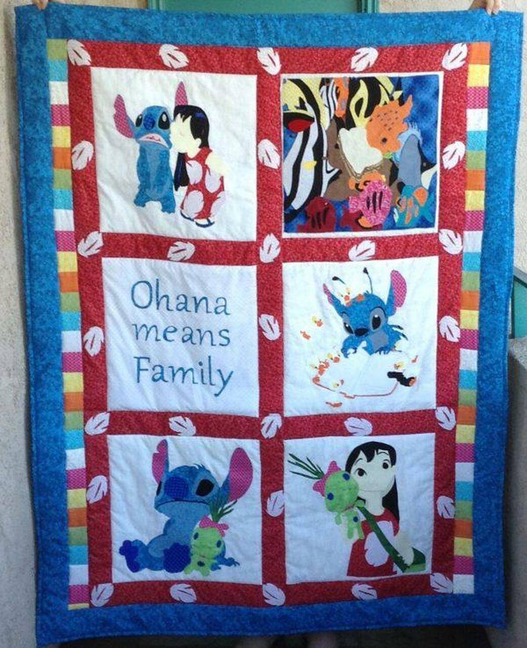 Ohana Means Family Quilt Blanket Lk08 Quilt and Home Decor