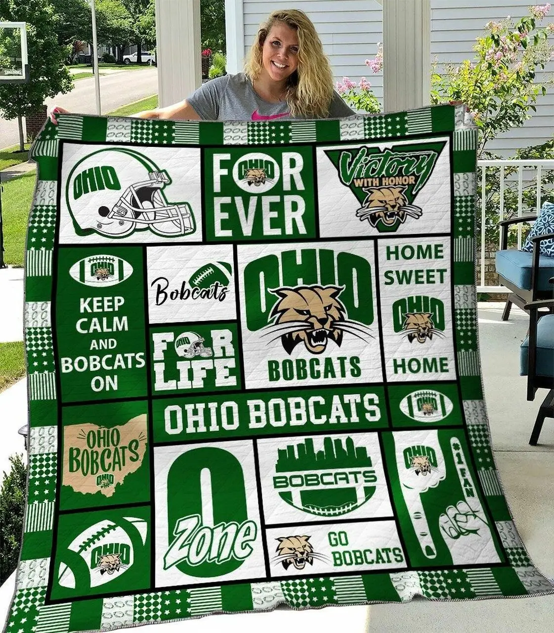Ohio Bobcats V1 Quilt Blanket and Home Decor