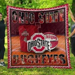 Ohio State Buckeyes Football Quilt Blanket and Home Decor