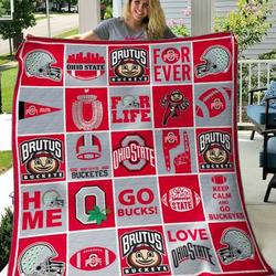 Ohio State Buckeyes Quilt Blanket B100615  Quilt and Home Decor