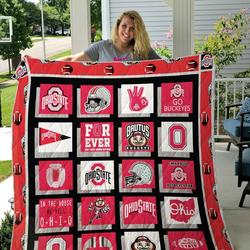 Ohio State Buckeyes Ver1 Quilt Blanket and Home Decor