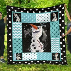 Olaf Cute Gift Idea For Cartoon Fan Quilt and Home Decor