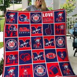 Ole Miss Rebels Quilt Blanket B080616  Quilt and Home Decor